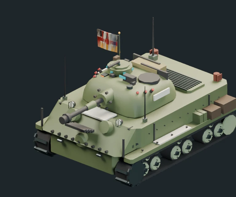Medium Tank, final Blender render