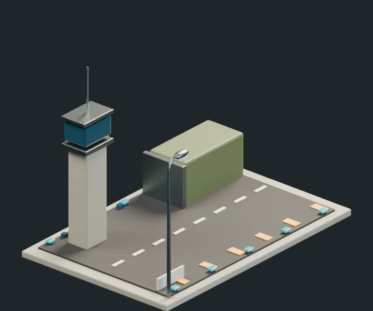 Airfield, final Blender render