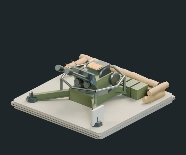 AA Gun, final Blender render