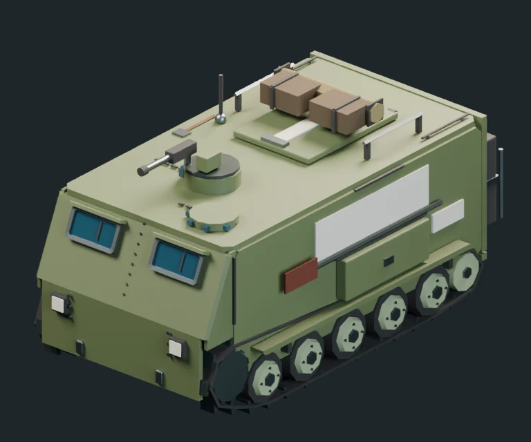 Armored Personnel Carrier, final Blender render