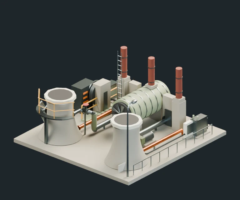 Advanced Power Plant, final Blender render