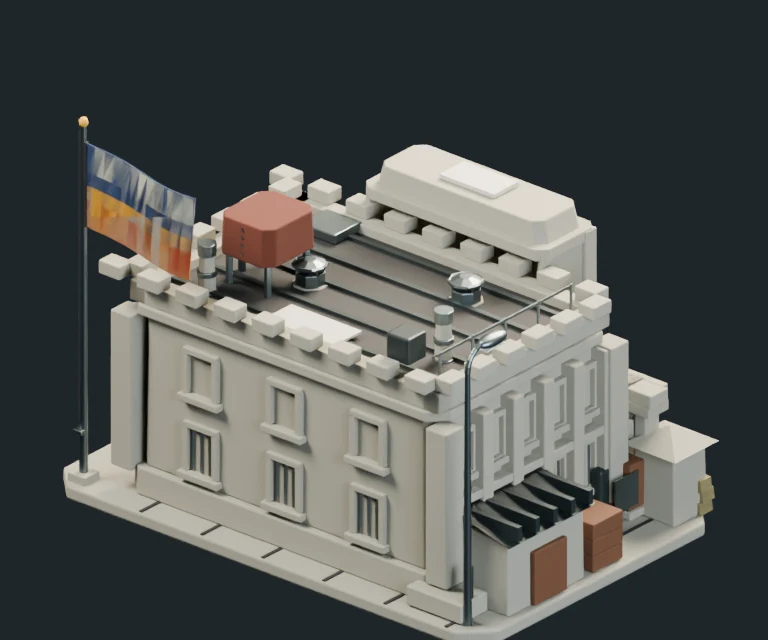 Soviet Barracks, final Blender render