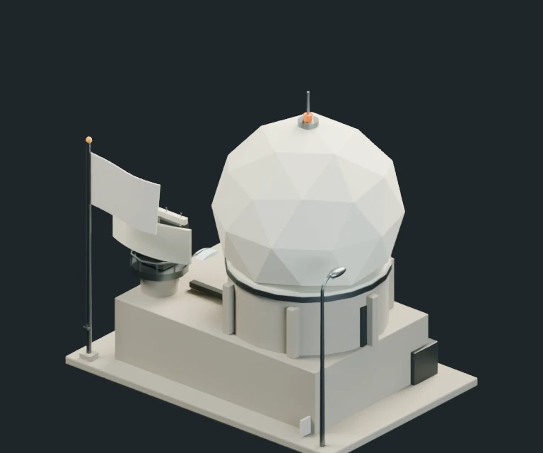 Fake Radar Dome, final Blender render
