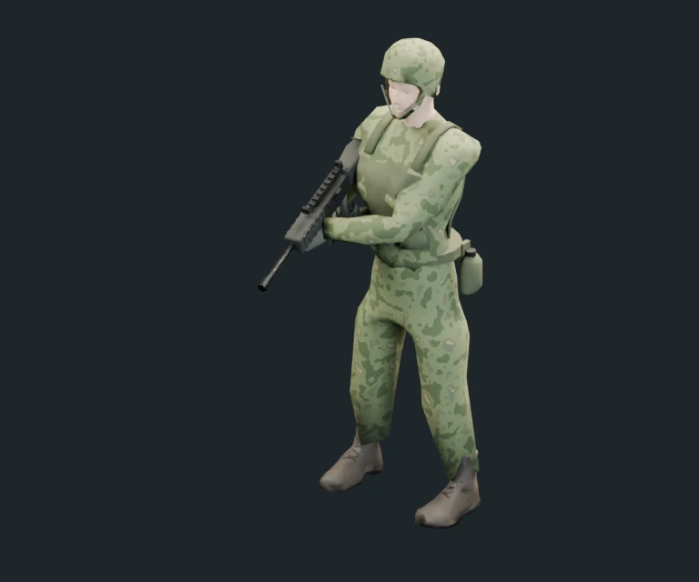 Rifle Infantry, final Blender render
