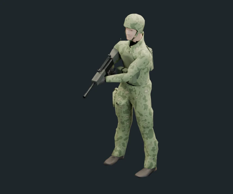 Rifle Infantry, final Blender render