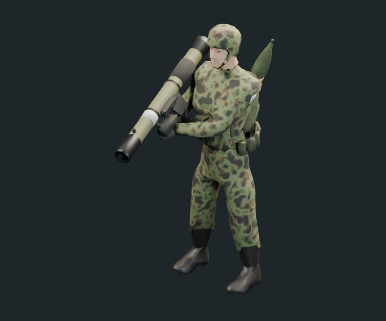 Rocket Soldier, final Blender render