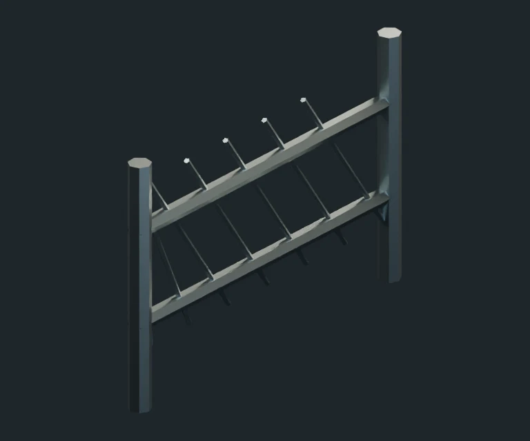 Wire Fence, final Blender render