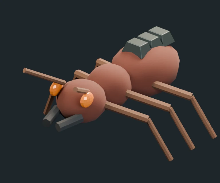 Fire Ant, final Blender render