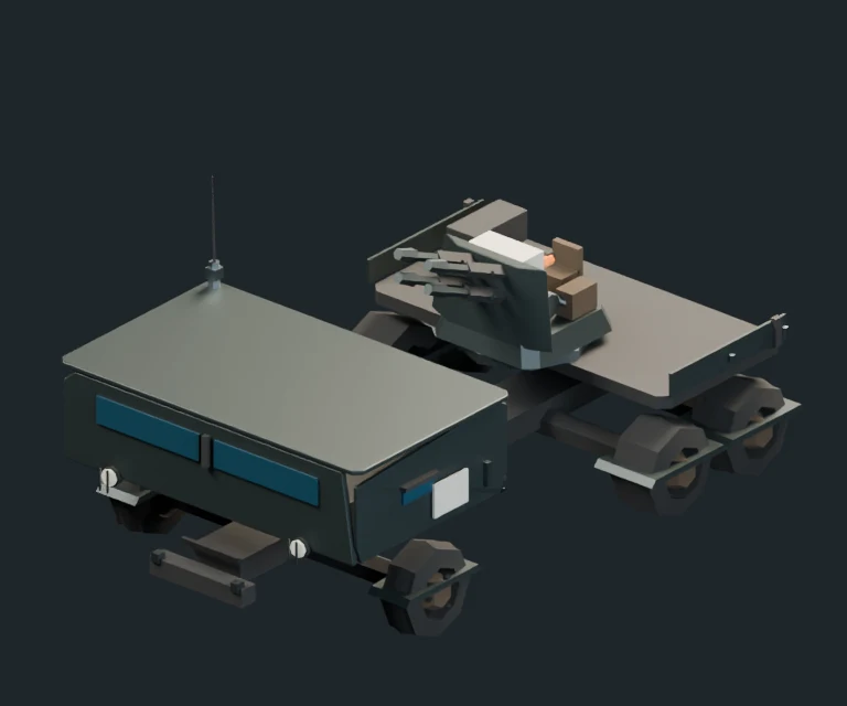 Mobile Flak, final Blender render