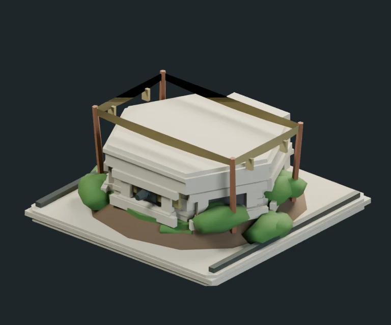 Camo Pillbox, final Blender render