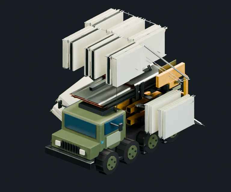 Mobile Construction Vehicle, final Blender render