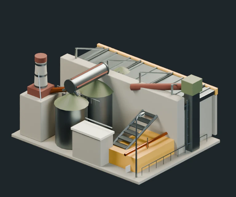 Ore Refinery, final Blender render