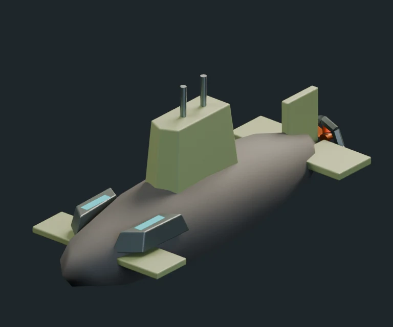 Submarine, final Blender render