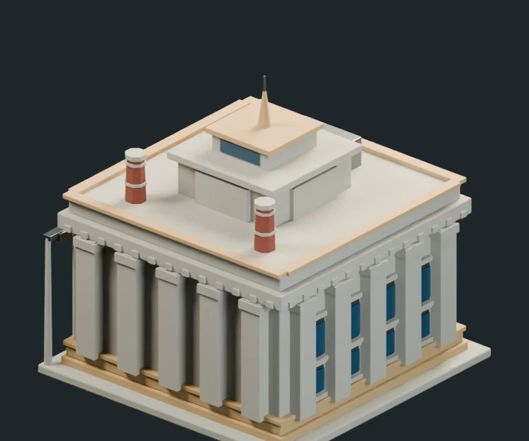 Soviet Tech Center, final Blender render