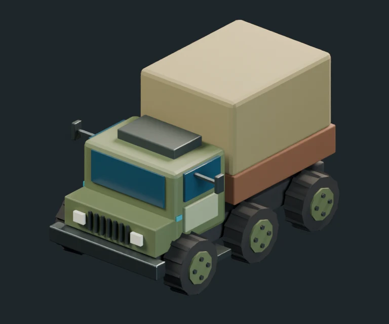 Supply Truck, final Blender render