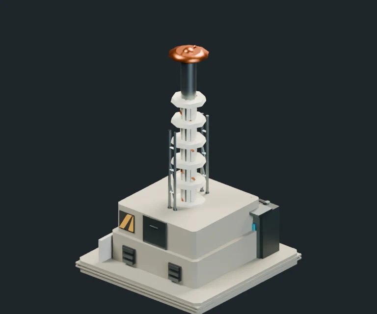 Tesla Coil, final Blender render