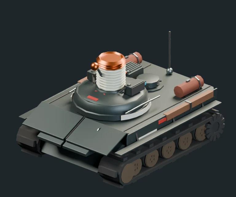 Tesla Tank, final Blender render