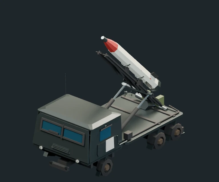 V2 Rocket Launcher, final Blender render