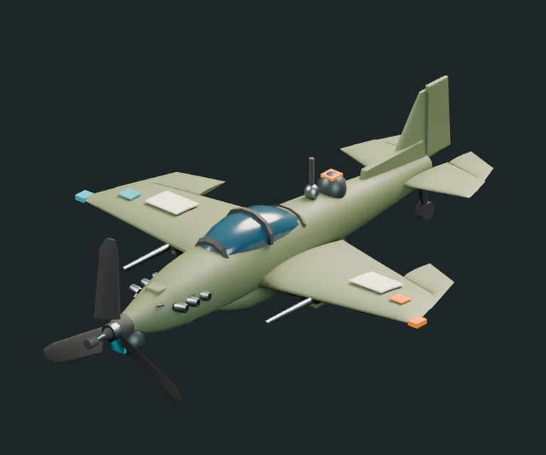 Yak Attack Plane, final Blender render